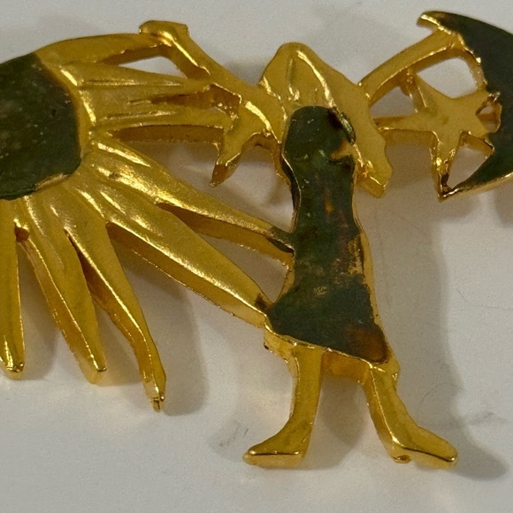 Art Deco Style Celestial Brooch -vintage Jonette Jewelry- Whimsical - Picture 2 of 3